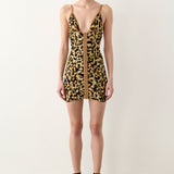 Doll Dress Beige Leopard Print