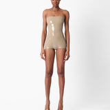 Downtown Latex Playsuit Taupe