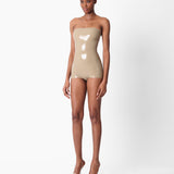 Downtown Latex Playsuit Taupe