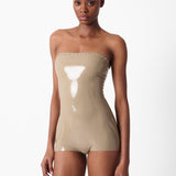 Downtown Latex Playsuit Taupe