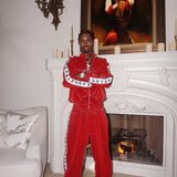 S*x Tape Tracksuit Jacket Wet Look Red