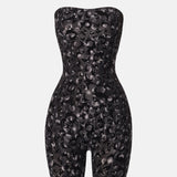 Darling Playsuit Black Leopard Print