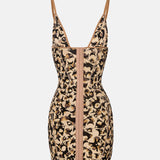 Doll Dress Beige Leopard Print