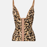 Doll Top Beige Leopard Print