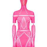 Domino Dress Shocking Pink