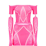 Domino Dress Shocking Pink