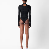 Cat Call Padded Bodysuit Black