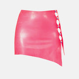 Goldie Latex Skirt Shocking Pink