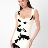 Hollywood Latex Dress Black & White Cow Print