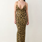 Hun Dress Beige Leopard Print