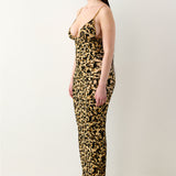 Hun Dress Beige Leopard Print