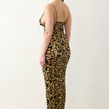 Hun Dress Beige Leopard Print