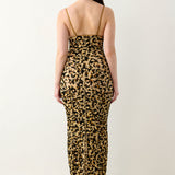 Hun Dress Beige Leopard Print