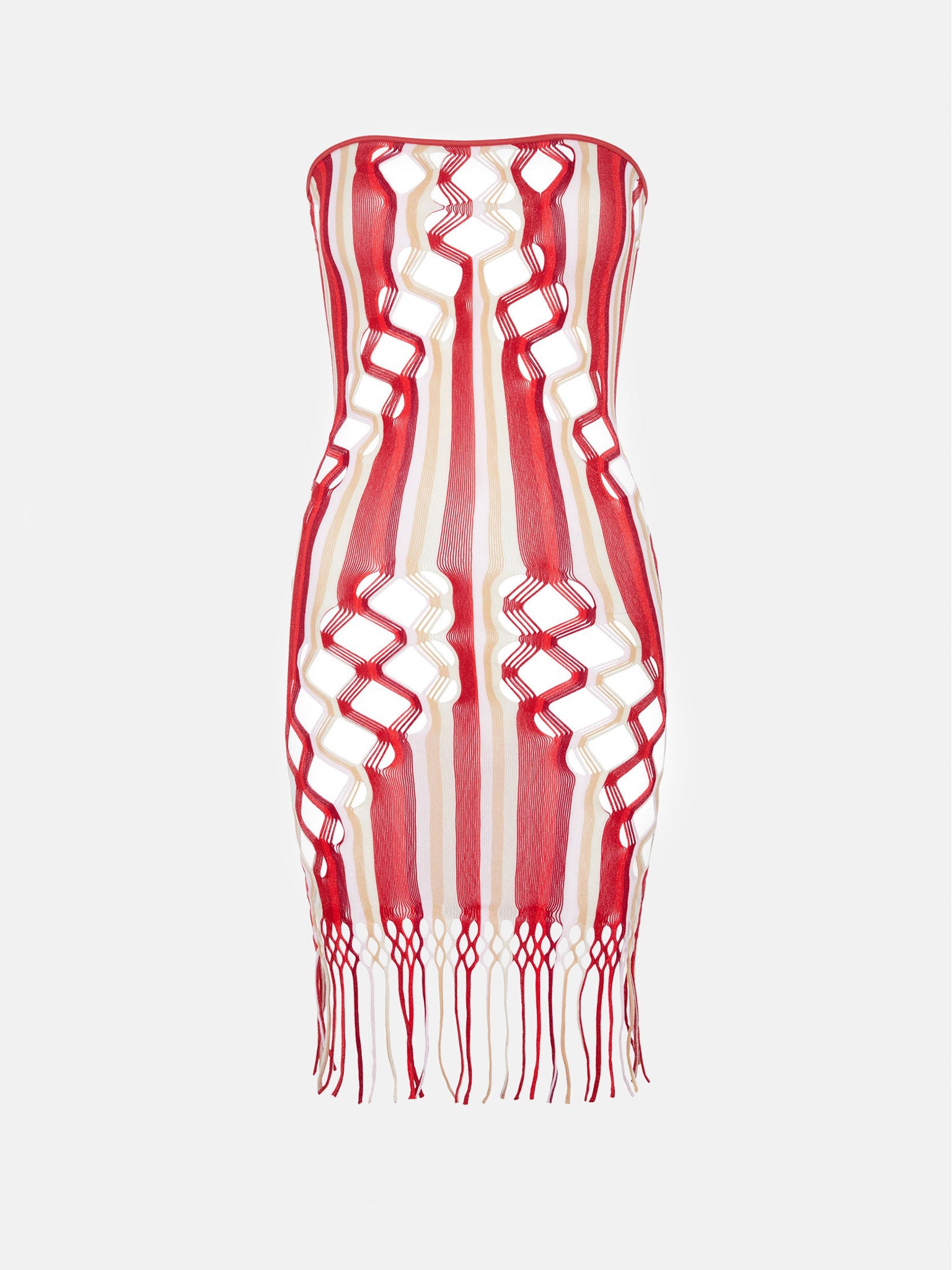 Haze Cut-Out Bodycon Mini Dress In Red Stripe | POSTER GIRL