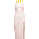 Heather Midi Dress Pink Gingham