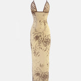 Hun Dress Beige Zebra Print