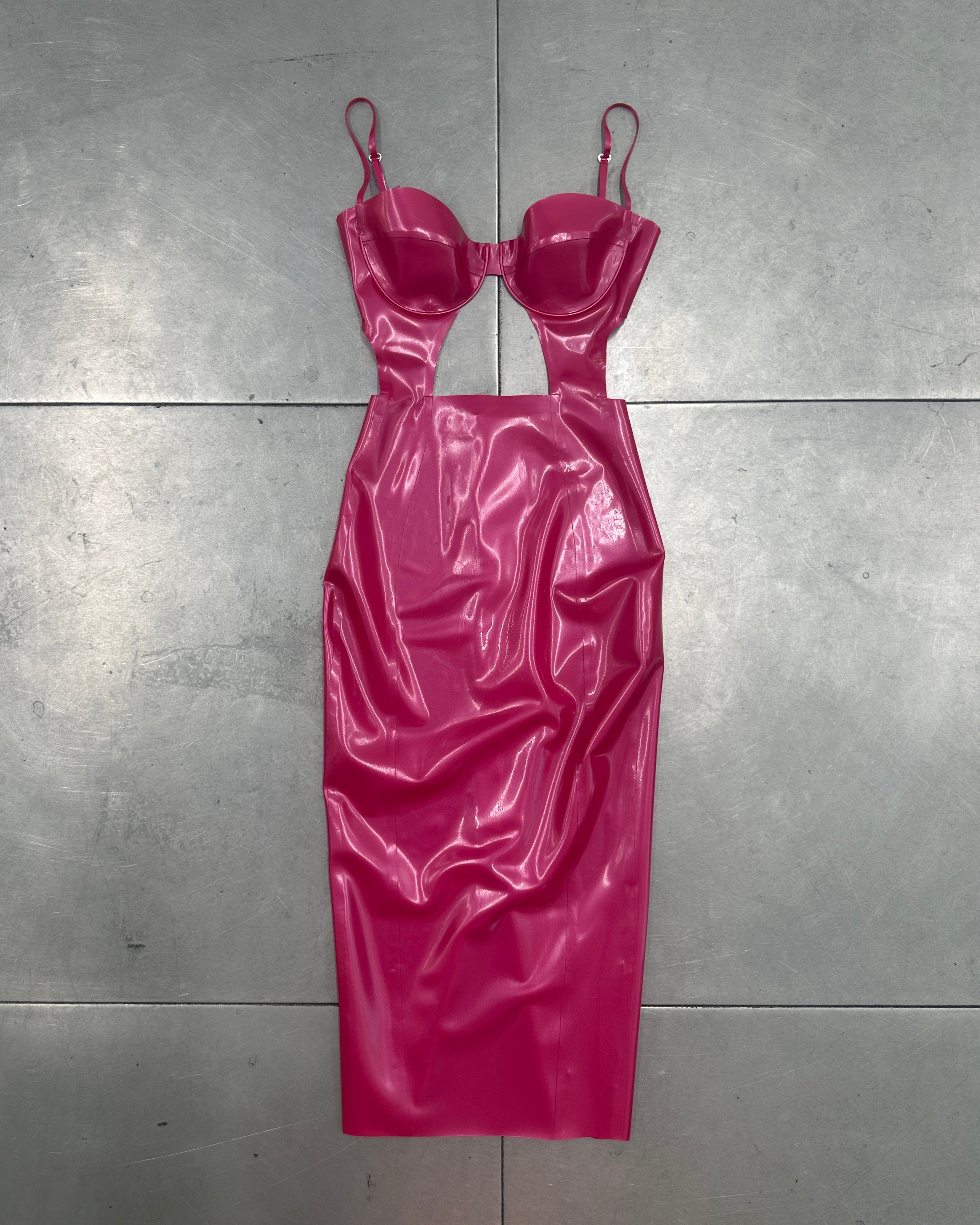 pink latex midi dress Ladies Plus Size Solid Dress Elegant High Neck Pockets A-line Midi Dresses