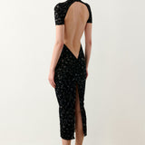 Knockout Dress Black Leopard Print