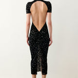 Knockout Dress Black Leopard Print