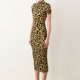 Knockout Dress Beige Leopard Print