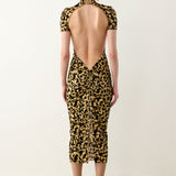 Knockout Dress Beige Leopard Print