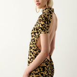 Knockout Dress Beige Leopard Print