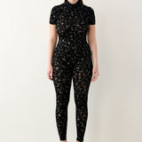 Knockout Jumpsuit Black Leopard Print