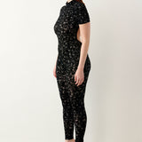 Knockout Jumpsuit Black Leopard Print