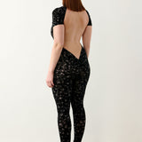 Knockout Jumpsuit Black Leopard Print