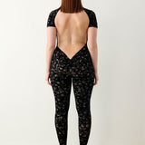 Knockout Jumpsuit Black Leopard Print