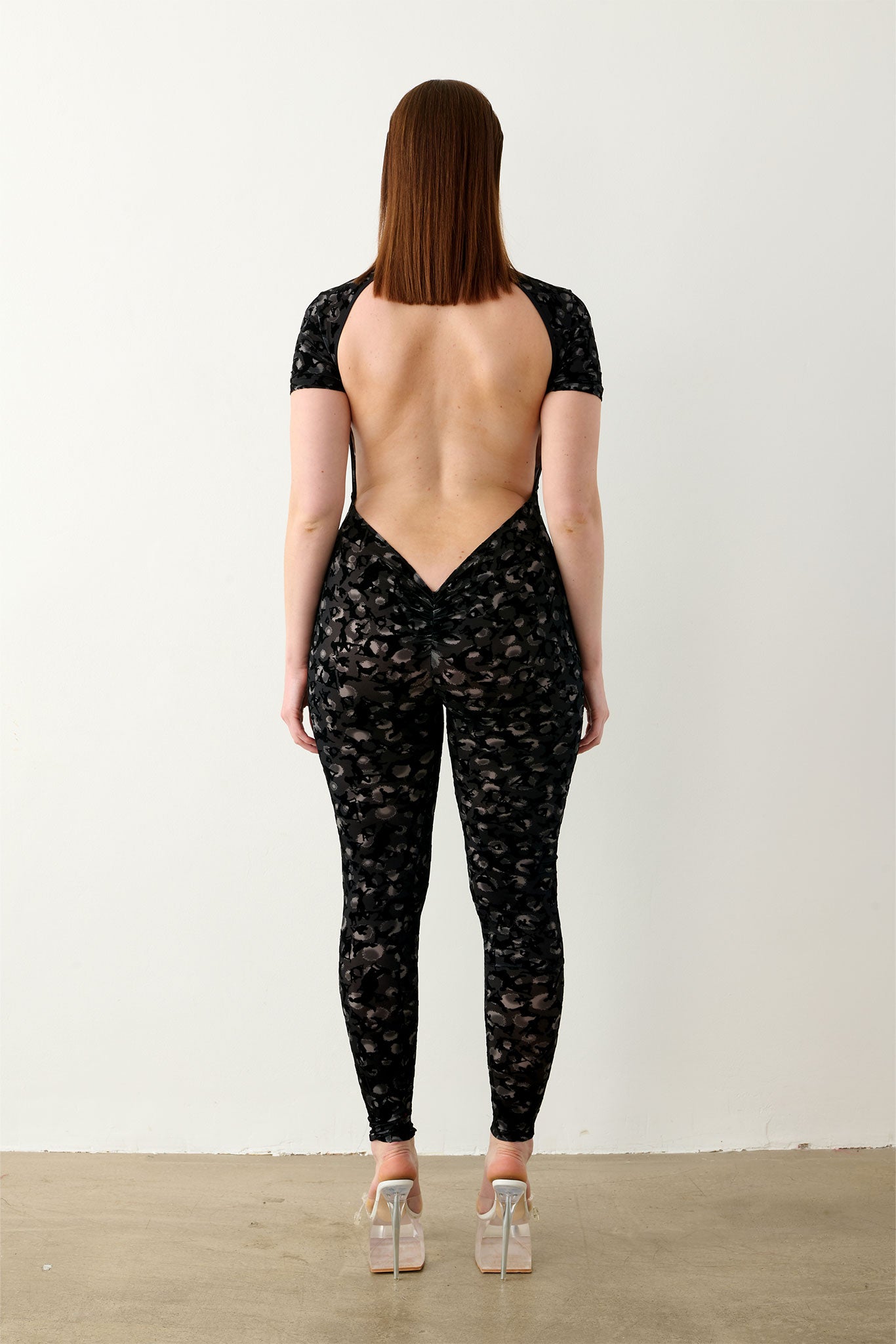 Knockout Jumpsuit Black Leopard Print