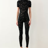 Knockout Jumpsuit Black Leopard Print