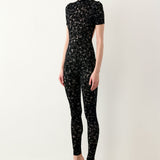 Knockout Jumpsuit Black Leopard Print