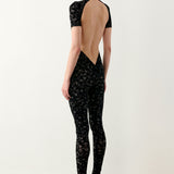 Knockout Jumpsuit Black Leopard Print