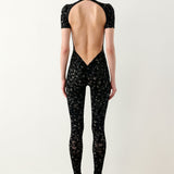 Knockout Jumpsuit Black Leopard Print