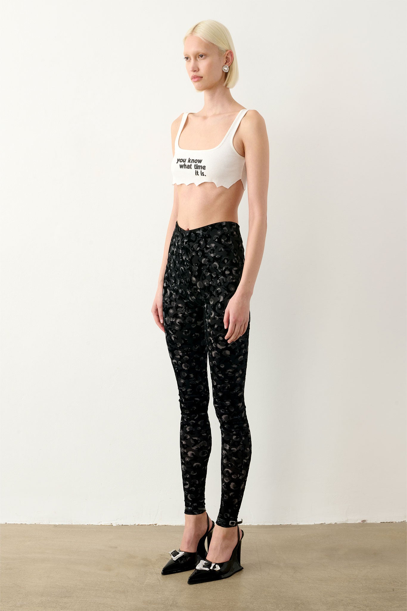 Knockout Leggings Black Leopard Print