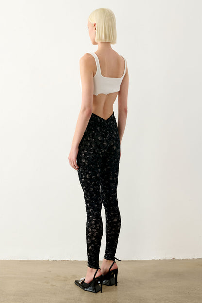 Knockout Leggings Black Leopard Print