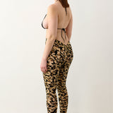 Knockout Leggings Beige Leopard Print