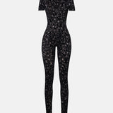 Knockout Jumpsuit Black Leopard Print