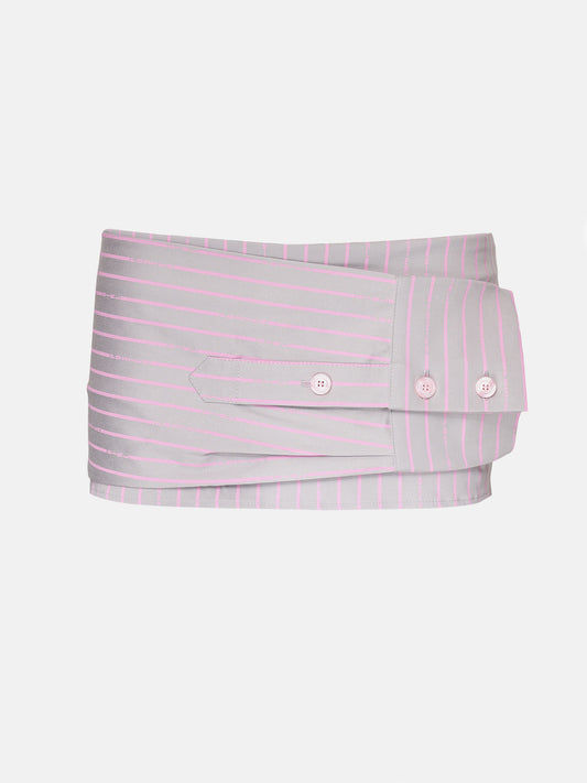 Liberty Skirt Grey/Pink Pinstripe