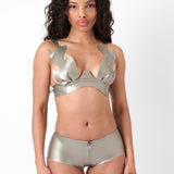 Roast Latex Bra Silver