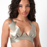 Roast Latex Bra Silver