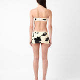 Bronco Latex Mini Skirt Black & White Cow Print