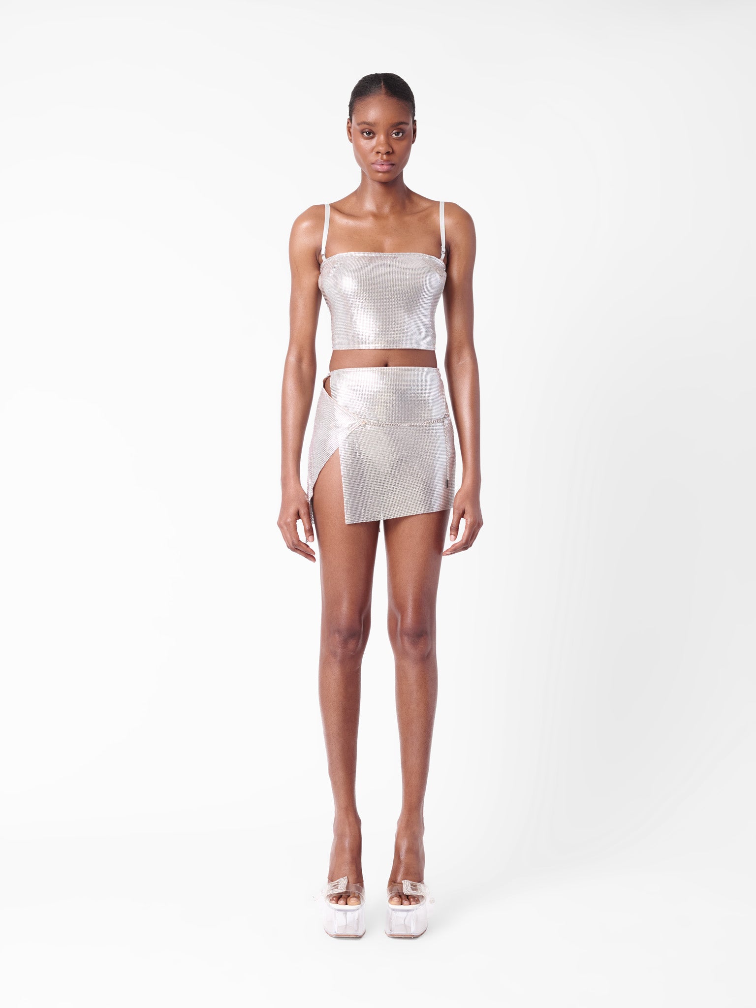 Winona Wrap Skirt Chrome