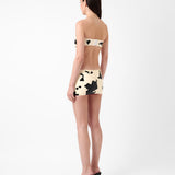 Bronco Latex Mini Skirt Black & White Cow Print