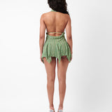 Limited Edition Munroe Rhinestone Dress in Stripe Billionaire Green