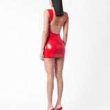 Hollywood Latex Dress Red