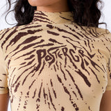 Knockout Dress Beige Zebra Print