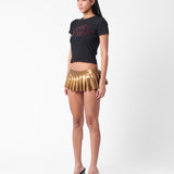 Calabria Latex Skirt Gold