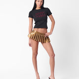 Calabria Latex Skirt Gold